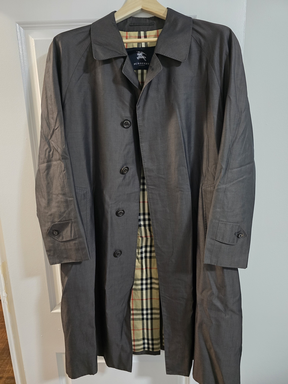 Rare Burberry Brown Coat 100% Sea Island Cotton Sz M